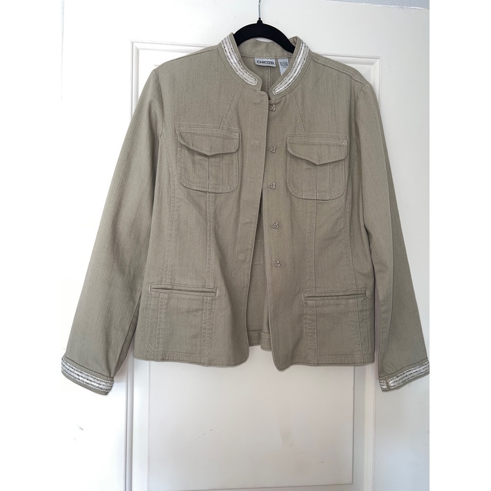 Chico’s EMBELLISHED JACKET - SIZE 1